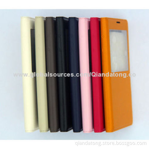 Leather Mobile Phone Cases, Flip Style, for Samsung Galaxy S5